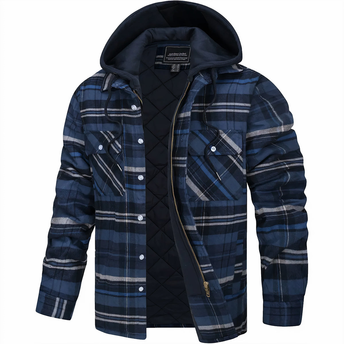 Kevin | Chaqueta de cuadros con cremallera